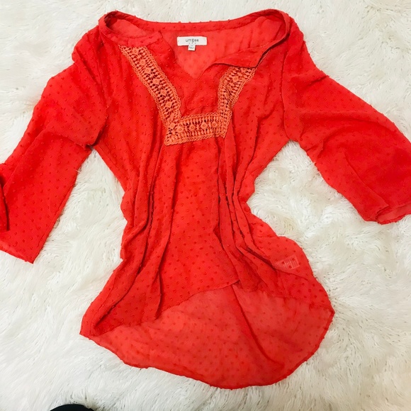 Coral Blouse **BUNDLE AND SAVE 30%** - Picture 1 of 2